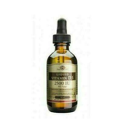 SOLGAR VITAMINA D3 LIQUIDA SABOR NARANJA 2500UI 62.5