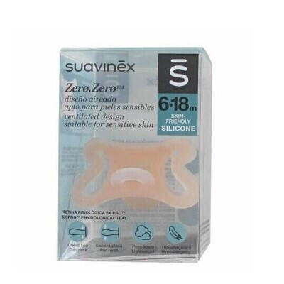 CHUPETE SILICONA FISIOLOGICO SUAVINEX SX PRO ZERO-ZERO 6 - 18 MESES 1 UNIDAD