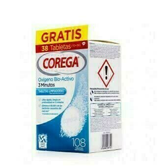 GSK COREGA OXIGENO BIO-ACTIVO LIMPIEZA PROTESIS DENT 108 TABLETAS