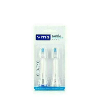 DENTAID CEPILLO DENTAL ELECTRICO VITIS SONIC S10 / S20 MEDIO 2U RECAMBIO CABEZAL