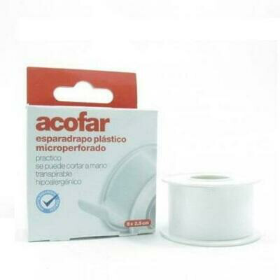 ESPARADRAPO ACOFAR MICROPERFORADO PLASTICO BLANCO 5 X 2.5 CM