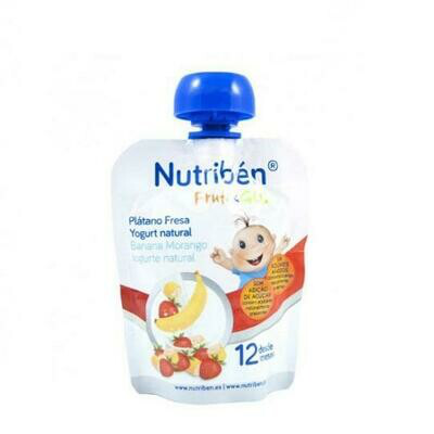 NUTRIBEN FRUTA  GO PLATANO FRESA YOGURT NATURAL 90 G