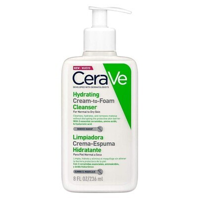 CERAVE LIMPIADORA CREMA ESPUMA HIDRATANTE 1 ENVASE 236 ML