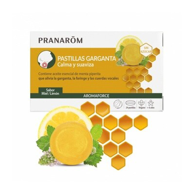 PRANAROM PASTILLAS GARGANTA MILE/LIMON CALMA Y SUAVIZAN 24 PASILLAS