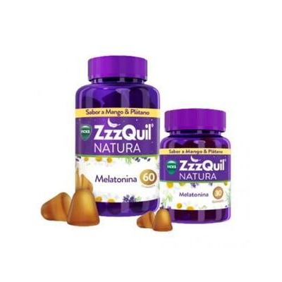 ZZZQUIL NATURA 90 GUMMIES SABOR MANGO  PLATANO PACK