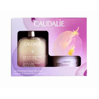 CAUDALIE COFRE ACEITE SUAVIDAD  LUMINOSIDAD ACEITE 50ML Y MANTECA CORPORAL 40ML