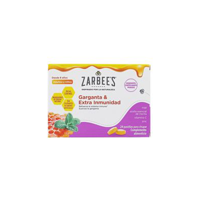 ZARBEES GARGANTA Y EXTRA INMUNIDAD 24 PASTILLAS PARA CHUPAR