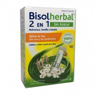 BISOLHERBAL 2 EN 1 SIN AZUCAR JARABE 120 ML-