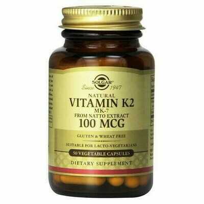 VITAMINA K2 100 MCG MK-7 50 CAP -SOLGAR -