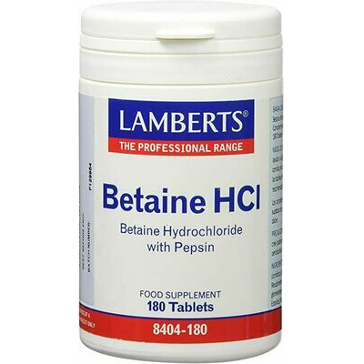 BETAINE HCL 324 CON PEPSINA 5 MG 180 TAB-LAMBERS