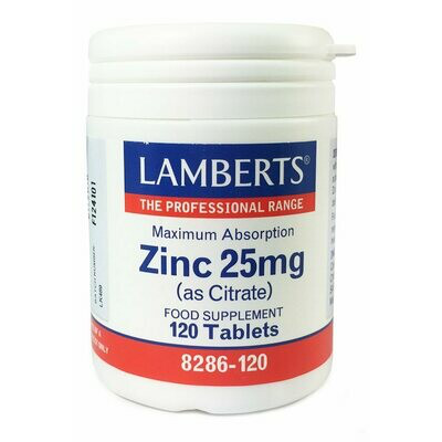 ZINC 25 MG 120 TABLETAS-LAMBERTS-