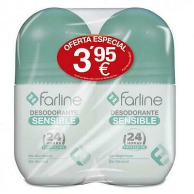 DESODORANTE SENSIBLE DUPLO 2X50ML FARLINE