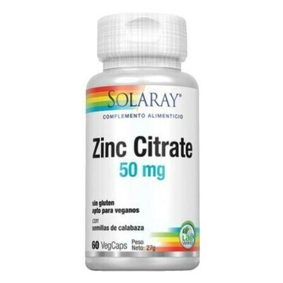 CITRATO DE ZINC 50 MG 60 CAP -SOLARAY-