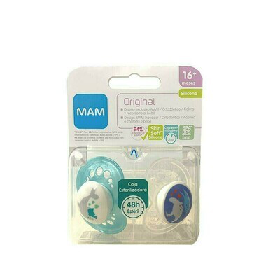 MAM CHUPA ORIGINAL  16M AZUL-VERDE 2U