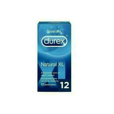 DUREX NATURAL XL PRESERVATIVOS 12 U