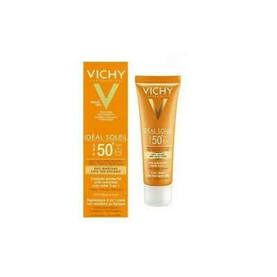 IDEAL SOLEIL SPF 50  CUIDADO ANTIMANCHAS 3 EN 1