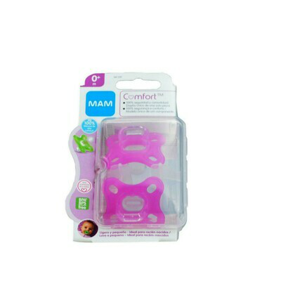 CHUPETE SIL ROSA MAM COMFORT RN 0  M PACK DOBLE