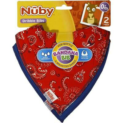 NUBY PACK 2 BABEROS BANDANA SUAVE