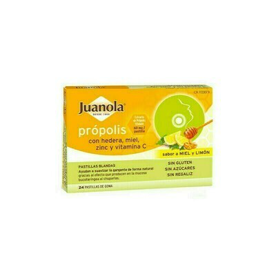 JUANOLA PROPOLIS HIEDRA PASTILLAS MIEL LIMON 24