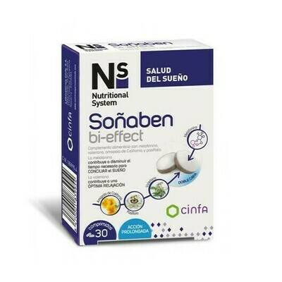 NS SOÑABEN BI-EFFECT 1,85 MG MELATONINA 30 COMP