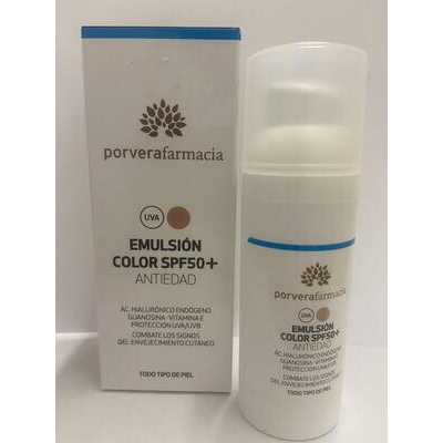 FARMACIA PORVERA EMULSION ANTIEDAD SPF 50  COLOR 50 ml