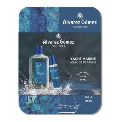 ALVAREZ GOMEZ COFRE LATA YACHT MARINE PERFUME 150 ML + EMULSION HIDRATANTE