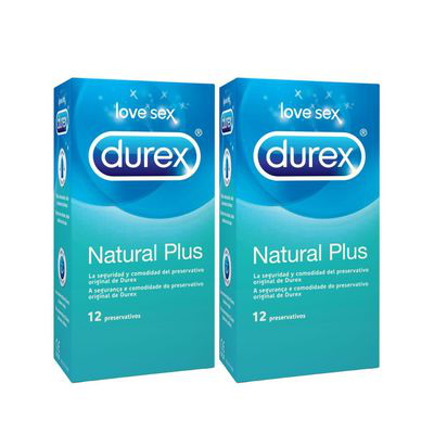 DUREX NATURAL PLUS PERSERVATIVOS PACK 12U X 2