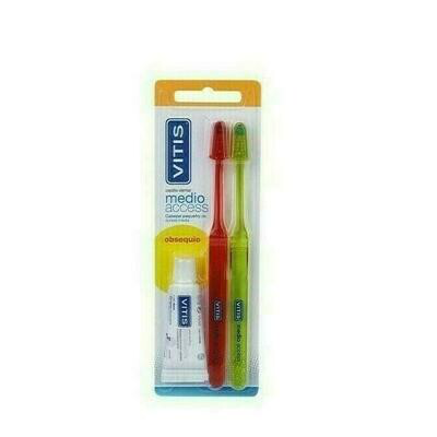 CEPILLO DENTAL ADULTO VITIS ACCESS MEDIO BLISTER 2 U