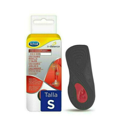 PLANTILLAS USO DIARIO RODILLA Y TALON SCHOLL IN-BALANCE TALLA S 1 PAR