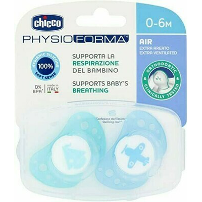 CHUPETE SILICONA CHICCO PHYSIO AIR 0-6 M  AZUL 2