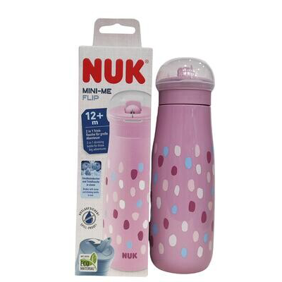 BOTELLA MINI-ME FLIP NUK 12 MESES 450 ML ROSA