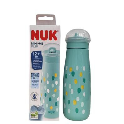 BOTELLA MINI-ME FLIP NUK  12 MESES 450 ML VERDE