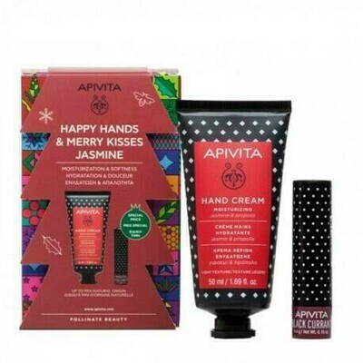 APIVITA PACK CREMA MANOS LABIAL HAPPY HANDS  MERRY KISSES JASMINE