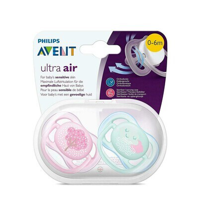 AVENT CHUPETE ULTRA AIR 0- 6M NIÑA 2U