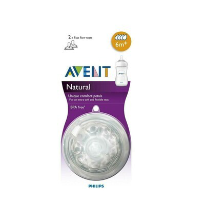 AVENT TETINA NATURAL  6M FLUJO RAPIDO 4 ORIFICIO