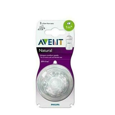 AVENT TETINA NATURAL  1M FLUJO LENTO 2 ORIFICIOS