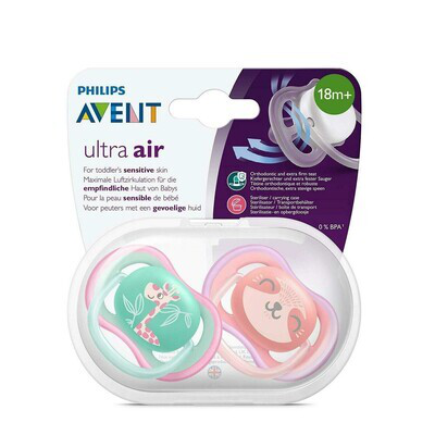 AVENT CHUPETE SILICONA  18 M ANIMALITOS 2 CHUPETES NIÑA