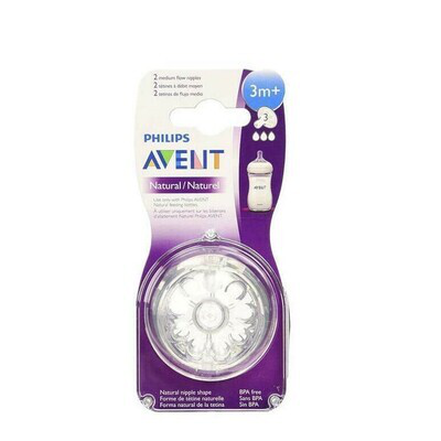 AVENT TETINA NATURAL  3M FLUJO MEDIO 3 ORIFICIOS