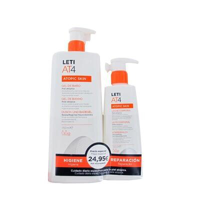 LETI AT4 GEL DE BAÑO 750ML   LECHE CORPORAL 250ML